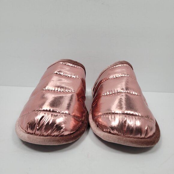 DF By Dearfoams Puffer Women's Pink Metallic Memory Foam Slipper US Size 9-10 - Picture 3 of 8